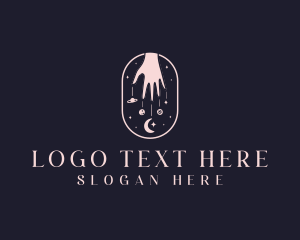 Astronomy - Hand Moon Astronomy logo design