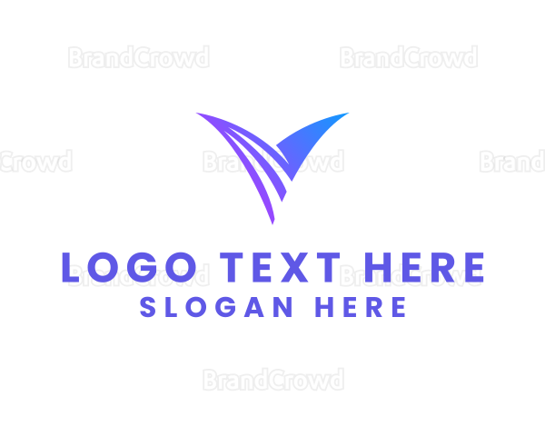 Modern Aviation Letter V Logo