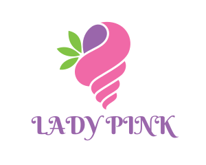 Pink Snail Leaf logo design
