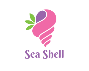 Pink Snail Leaf logo design