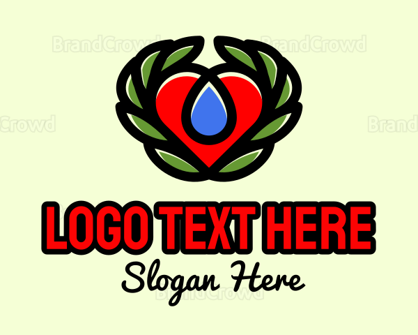 Eco Leaf Heart Logo