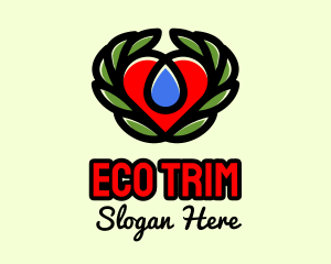 Eco Leaf Heart logo design