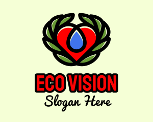 Eco Leaf Heart logo design