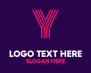 Uppercase - Striped Pink Letter Y logo design