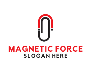 Electromagnet - Magnetic Paper Clip logo design