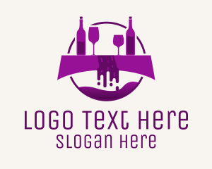 Booze - Purple Wine Fountain logo design