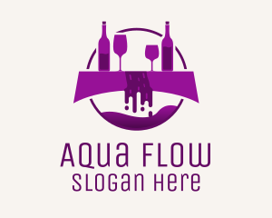 Fountain - Purple Wine Fountain logo design