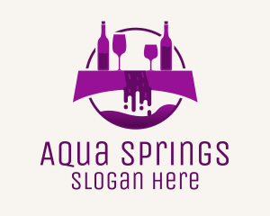 Purple Wine Fountain logo design
