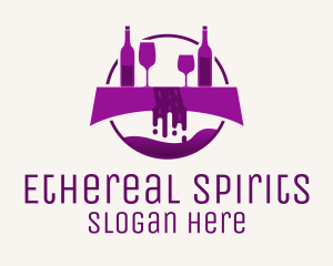 Spirits - Purple Wine Fountain logo design