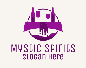 Purple Wine Fountain logo design