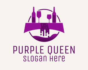 Purple Wine Fountain logo design