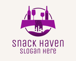 Purple Wine Fountain logo design