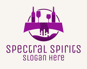 Purple Wine Fountain logo design