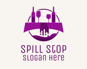 Spill - Purple Wine Fountain logo design