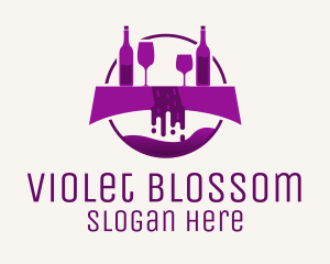 Purple Wine Fountain logo design