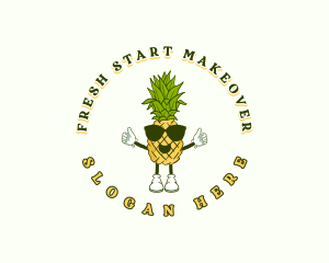 Tropical Pineapple Fruit logo design