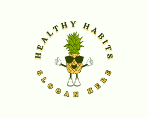 Tropical Pineapple Fruit logo design