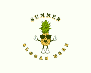 Tropical Pineapple Fruit logo design