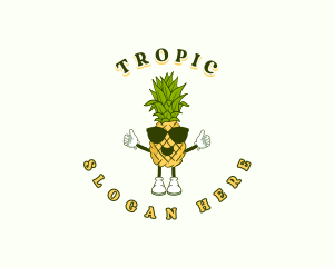 Tropical Pineapple Fruit logo design