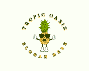 Tropical Pineapple Fruit logo design