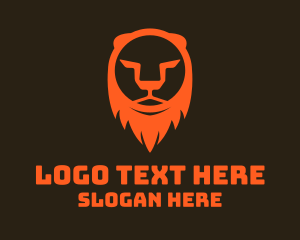 Savannah - Lion Head Silhouette logo design