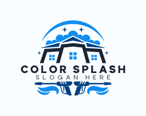 Pressure Washer Sparkle Cleaner logo design