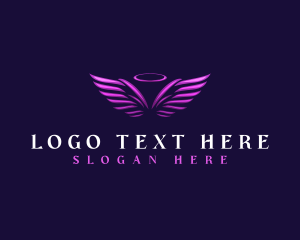 Heavenly Being - Halo Wing Angel logo design