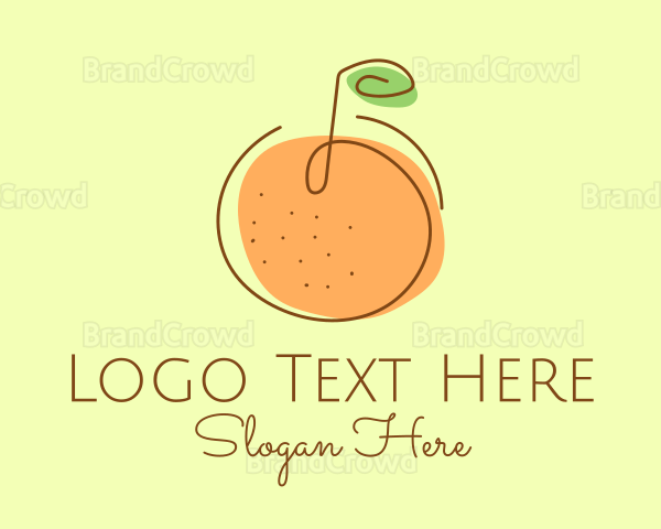Orange Fruit Outline Logo