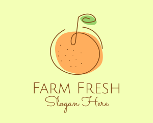 Orange Fruit Outline  logo design