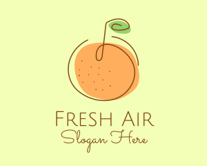 Orange Fruit Outline  logo design