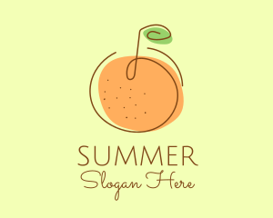 Orange Fruit Outline  logo design