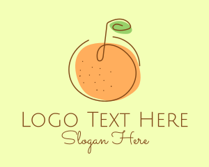 Minimal - Orange Fruit Outline logo design