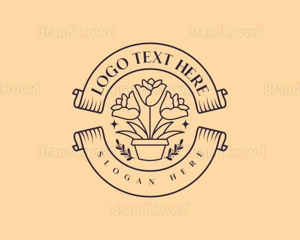 Flower Pottery Garden Logo
