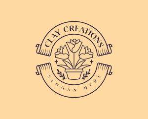 Flower Pottery Garden logo design