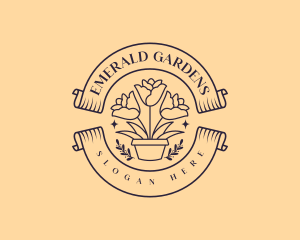 Flower Pottery Garden logo design