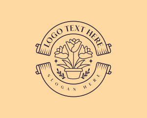 Badge - Flower Pottery Garden logo design