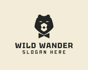 Bear Fashion Bow Tie logo design