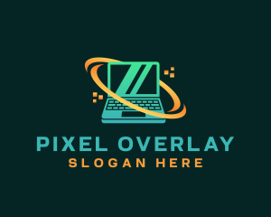 Laptop Repair Pixel logo design