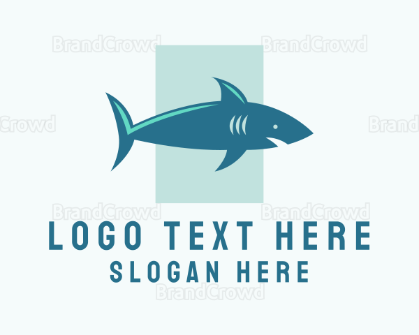 Aquatic Shark Surfing Logo