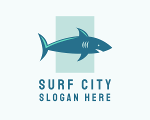 Aquatic Shark Surfing logo design