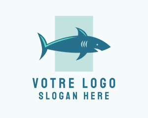 Aquarium - Aquatic Shark Surfing logo design
