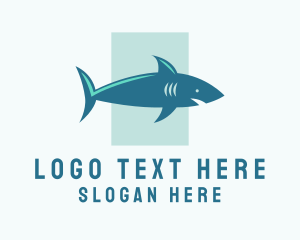 Teal - Aquatic Shark Surfing logo design