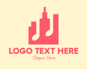 Music Lover - Pink Urban City Music logo design