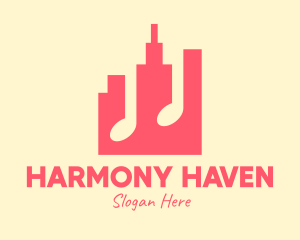 Symphony - Pink Urban City Music logo design