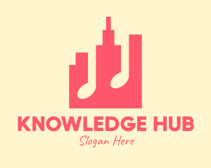 Playlist - Pink Urban City Music logo design