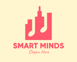 Playlist - Pink Urban City Music logo design