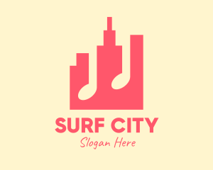 Pink Urban City Music logo design