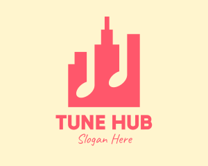 Pink Urban City Music logo design