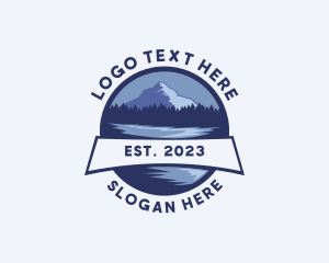 Outdoor - Mountain Lake Camping logo design