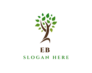 Yoga - Natural Tree Plant logo design